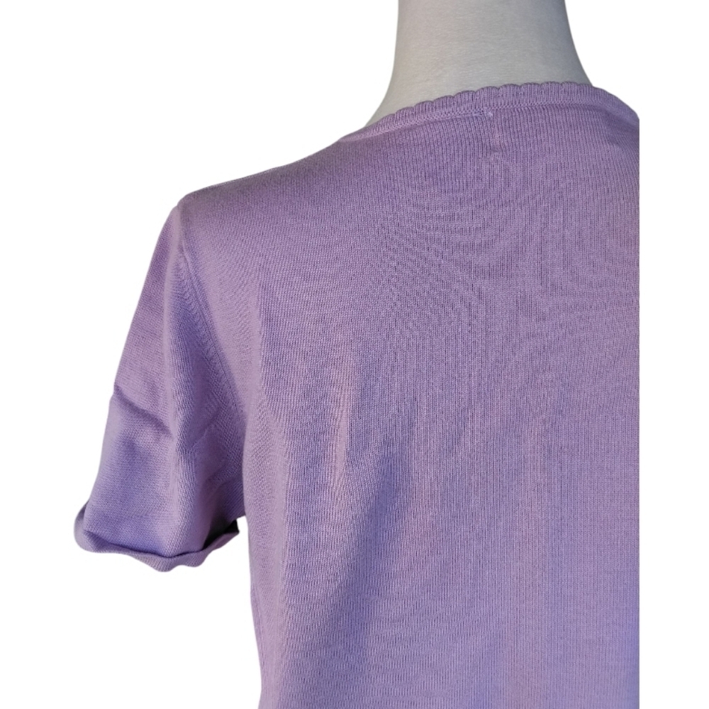 Vintage Alfred Dunner 90's Floral Embroidered Cotton Blend Blouse Size Large P - Picture 5 of 7